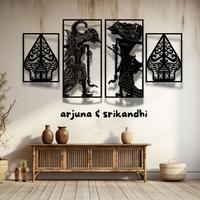 Gambar WAYANG ARJUNA DAN SRIKANDHI HIASAN DINDING TEMA JAWA - PUTIH dari Glatul undefined 1 Tokopedia