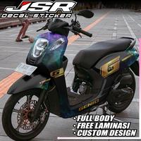 Gambar TERBARU, DECAL STICKER MOTOR GENIO TERBARU / LAMA, SKOTLET VARIASI GENIO FULL BODY MOTIF RAINBOW,DESIGN MINIMALIS,SIMPEL,ELEGAN DAN KEREN Motorcycle - PUTIH, GLOSSY dari JSR STICKER undefined 3 Tokopedia
