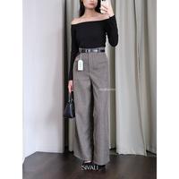 Gambar SIVALI Elora Pants - Loose Pants Stripe Trouser Wanita - Celana Garis Kulot Casual Formal Brown Cream Hitam Khaki Panjang Twill - Black, Reguler dari Sivali Factory_NEW undefined 2 Tokopedia