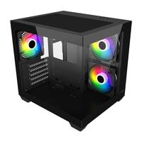 Gambar FSP CASING S140-B / S140 BLACK - MATX MID TOWER DUAL GLASS PANELS COMPACT CASE dari distributorkomputer undefined 5 Tokopedia