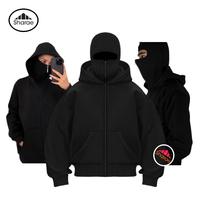 Gambar Jaket Balaclava Sharae Zipper sleting hitam double layer kupluk pria wanita tebal keren - HITAM POLOS, M dari SHARAE BANDUNG undefined 1 Tokopedia
