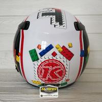 Gambar HELM KYT RETRO ELSICO SERI  #5 WHITE BLACK RED  PILOT GLOSSY - M dari miskhaayu undefined 2 Tokopedia