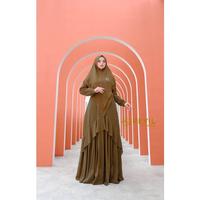 Gambar Gamis Terbaru/ Dhijah Syar'i/ Gamis Syar'i Polos / Gamis Revil Collection / Gamis 1 Set - Maroon, ALL SIZE M - XL dari aphne undefined 2 Tokopedia
