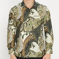 Gambar Kemeja Batik Pria Atasan Batik Modern Lengan Panjang Motif Hijau Sage OLR229 - M dari Dancus undefined 5 Tokopedia