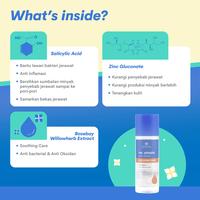 Gambar Emina Ms. Pimple Acne Solution Exfoliating Toner 100 mL - Angkat Sel Kulit Mati dan Komedo, Atasi Jerawat - 100 ml dari eminacosmetics undefined 4 Tokopedia