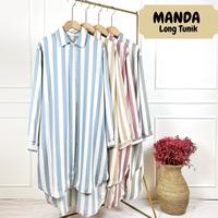 Gambar Manda Tunik Panjang Wanita Muslim Casual Kancing Hidup LD 120 - Baby Blue dari Fidinici The Label undefined 1 Tokopedia