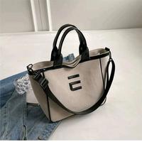 Gambar E-Bag Korean Tote Bag Canvas 2 Ways Sling Bag / Handbag / Shoulder Bag / Tas Tote Wanita Tas kuliah Tas Kerja Totebag - Light Brown Shadow dari TravelyciouS undefined 3 Tokopedia