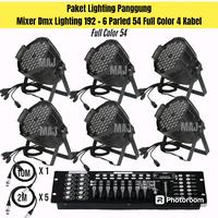 Gambar Paket Lampu Lighting Panggung Mixer Dmx 512/192 + 6 Parled 54 Fullcolor 4 Kabel + XLR (10M x 1 Dan 1M x 5) Lampu 6 Par sederhana murah bagus dari Multi Audio Lighting_NEW undefined 1 Tokopedia