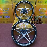 Gambar VELG DND DELKEVIC X1 V2 1.85×14 & 2.15×14 - NMAX NEW / NMAX NEO TURBO - Black dari BMA.MOTOACCESS undefined 1 Tokopedia