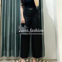 Gambar Diora Highwaist Pants - Kulot Pants Highwaist Wanita Loose Celana Panjang Formal Basic Polyester Casual Simple diora pants Hitam Semi Kerja Kantor Risleting Samping - Cream, S dari Sans.fashion undefined 3 Tokopedia