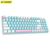 E-YOOSO / EYOOSO Z19 / Z-19 98% Monochrome Fullsize Mechanical Gaming Keyboard - White Blue, Brown - foto 3