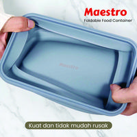 Gambar MAESTRO Tempat Bekal Kotak Makan Lipat Anti Tumpah Aesthetic Silikon Food Container Kotak Bekal Anak Suami Kerja Wadah Makanan Makan Tempat Makanan Lauk Tertutup Food Grade BPA Free - Small-350ml-Blue dari Maestro Store Indonesia undefined 4 Tokopedia