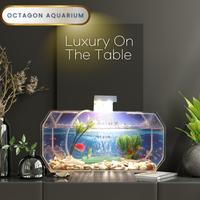 Gambar Aquarium mini akrilik fullset lengkap dengan mesin aerator,lampu dan hiasan aquarium dari Kreasidea undefined 3 Tokopedia