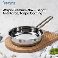 Gambar [Special Crehom] freemir New Launch Teflon Penggorengan 20 Cm Stainless Steel 304 Food Grade Anti Lengket Tahan Gores Masak Lebih Sehat Aesthetic Elegan Multifungsi Kitchenware fry  pan  stainless  steel dari freemir Indonesia Store undefined 4 Tokopedia