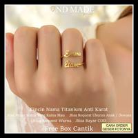 Gambar cincin nama custom titanium anti karat CN7 anak dewasa Perempuan Laki-laki Sukses Ulang tahun Harian Rings Emas Gold Stainless - Silver, Sise 6 dari Kalung Nama Jewelry undefined 1 Tokopedia