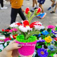 Gambar (COD) Bunga lily kawat bulu lucu + pot / pipe clean flower - pink magenta dari Rumah Cantik30 undefined 2 Tokopedia