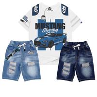 Gambar Setelan Anak Laki-Laki Distro 2 Celana 1 Baju Model Kekinian Jeans Sobek Usia 3-12 Tahun - Fashion - PUTIH ( MUSTANG )+BIOBLITCH OKS + BIOWASH OSSP, M ( 3-4 Thn / 11-15 Kg ) dari ALLO . undefined 1 Tokopedia