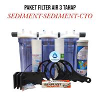 Gambar Paket Filter Air 3 Tahap Sediment-Sediment-CTO (SSC) NANOTEC - CLEAR, 3/4 INCH dari Tendencies Water Filter undefined 1 Tokopedia