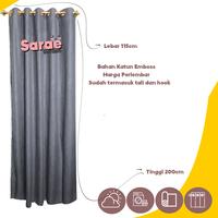 Gambar Gorden Jendela Pintu Kamar tidur aesthetic Gorden smokring 10 dan 12 ring Embos Hordeng/Korden Minimalis gratis hook dan tali - coklat muda, L 115 X T 100 dari Sarae Gorden undefined 5 Tokopedia