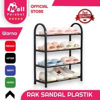 Gambar Mall Perabot | Rak Sepatu Plastik 4 Susun Tempat Sandal Rak 4Susun 4 Tingkat Sendal Shoe Rack 4 Level - HITAM dari Mall.Perabot undefined 2 Tokopedia