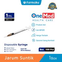 Gambar Onemed Syringe 1 cc Tuberculin Box Isi 100 Pcs - Jarum Suntik dari Farmaku undefined 2 Tokopedia