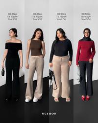 Gambar ECINOS - CORE Flared Heavyweight Pants | Celana Wanita | Celana Panjang Wanita - Heather Grey, S-M dari ecinos undefined 2 Tokopedia