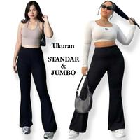 Gambar Celana Panjang Wanita Bahan Scuba Premium Model Cutbray Ukuran Jumbo dan Standar - Flare Pants Women Big Size Highwaist - Celana Cutbray Wanita - Celana Gym Olahraga Wanita - Celana Senam Cutbray - Flare Pants Gym Women HW - sandang.cirebon - Hitam, Standar Polos dari Sandang.Cirebon undefined 4 Tokopedia