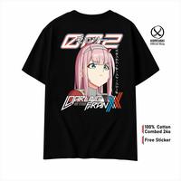 Gambar KAMEHAKI Kaos Anime ZERO TWO KAWAI Darling In The Franxx T-Shirt pria  Distro Pria Wanita Oversize Baju Kaos Cosplay Cotton Combed 24s - Hitam, S dari Kamehaki undefined 1 Tokopedia