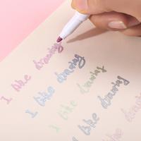 Gambar AN 8pcs/set Double Line Contour Pen Glitter Color Fluorescent dari All Night Import undefined 4 Tokopedia