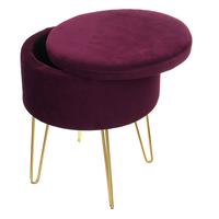 Gambar Velvet Storage Footstool Ottoman Footrest Makeup Dressing Table Stool dari IVAN OL-SHOP undefined 4 Tokopedia