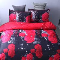 Gambar AN 3 PCS Bedding Sets 3D Floral Rose Printing Quilt Cover dari All Night Import undefined 2 Tokopedia