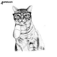 Gambar Superain Kawaii Animal Cat Art Canvas Poster Minimalist Painting dari MOROORENE undefined 3 Tokopedia