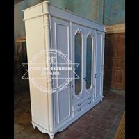 Gambar Almari Pakaian 4 Pintu Warna Putih Lemari Kayu Jati Simpel Free dari TOKO TEMPAT MEBEL JEPARA ASLI undefined 1 Tokopedia