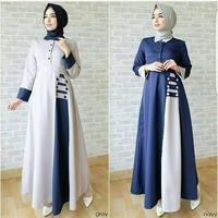 Gambar Baju gamis wanita terbaru model pesta kekinian moscrepe polos size L - Abu-abu dari tokopediia undefined 3 Tokopedia