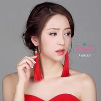 Gambar Aksesoris Anting Pesta Merah Cina l Perhiasan Pengantin Wanita -AAR001 - Merah dari Aksesoris Pengantin Online undefined 2 Tokopedia