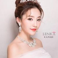 Gambar Kalung Anting Crystal Pesta Pengantin lAksesoris Perhiasan Lenk KAP024 - Putih Silver dari Lenka Wedding Shop undefined 2 Tokopedia