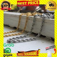 Gambar KALUNG PRIA RANTAI TAMBANG TITANIUM ANTI KARAT PERAK EMAS PREMIUM K249 - GOLD, 50CM dari TheStoreIDAcc undefined 5 Tokopedia