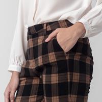 Gambar Celana Tartan Wanita Plaid Pants Kotak Brown 263-32582 - S dari Benhill undefined 3 Tokopedia