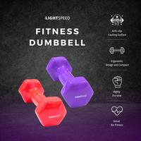 Gambar LIGHTSPEED Dumbell 2Kg/Barbel Mini / Barbel Wanita/ Vinyl Cewek/ Yoga - 2 KG UNGU dari lightspeed.co undefined 1 Tokopedia