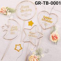 Gambar GR-TB-0001 Cake topper besi happy birthday bulat hati bintang bulan - TB-0001-C dari Yamama Baking Jakarta undefined 1 Tokopedia