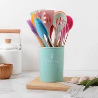 Gambar Silicon Utensils Set with Bowl Holder - 11 in 1 - Food Grade - Rainbow dari Trinity Kitchen undefined 1 Tokopedia
