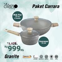 Gambar STEIN PAKET CARRARA Granite Greblon Set Wok Pan 32cm & Sauce Pan 18cm - PAKETCARRARA dari Sajun Electronic Tangerang undefined 3 Tokopedia