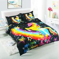 Gambar BijeShop 3 PCS Bedding Sets 3D Animal Unicorn Printing Quilt Cover dari Berkah Jayaaaaa undefined 1 Tokopedia