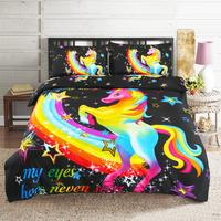 Gambar BijeShop 3 PCS Bedding Sets 3D Animal Unicorn Printing Quilt Cover dari Berkah Jayaaaaa undefined 2 Tokopedia