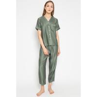 Gambar Forest Green ORGANIC SILK Non-Collar Pajamas Set Tencel Piyama Diskon dari alek store104 undefined 2 Tokopedia