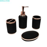 Gambar Kris Aksesoris Kamar Mandi Kris Bathroom Accessories Set Isi 4 Hitam dari Borolo undefined 1 Tokopedia