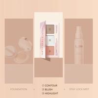 Gambar YOU 3 in 1 Sparkling Face Pallete for 3D Radiant Look Original - 01 Chase dari Golden Celluler undefined 4 Tokopedia