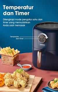 Gambar Samono Air Fryer SW-AFBE04 Penggorengan Tanpa Minyak 4 Liter Biru dari Home Electro undefined 5 Tokopedia