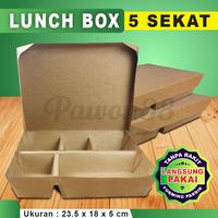 Gambar Paper Lunch Box SEKAT 5 - Kotak Bento Sekat 5 Kraft Coklat dari PAWON 88 undefined 1 Tokopedia