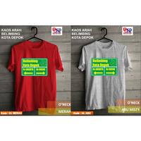 Gambar Kaos Arah Belimbing Kota Depok Satuan Sablon DTF - Hitam, S dari Dino One Shop undefined 2 Tokopedia